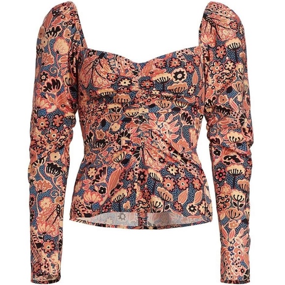 A.L.C chandler Puff Sleeve Floral Top - Picture 3 of 6